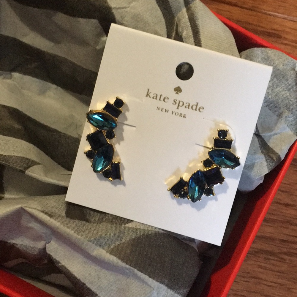 Kate Spade ♠️ dangling blue & gold earrings